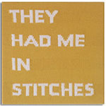 they had me at stiches (knit on canvas, Ben Cuevas)