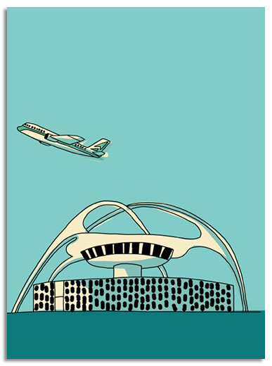 teal airplane & LAX, Marz Jr.