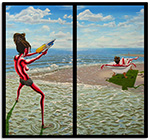 shooting herself in the back (diptych)