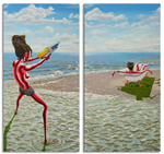 shooting herself in the back (diptych) (Jason Mascow)